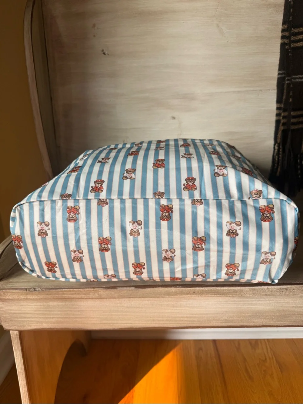 NWT Stoney Clover Lane Teddy Bear Striped Utility Tote